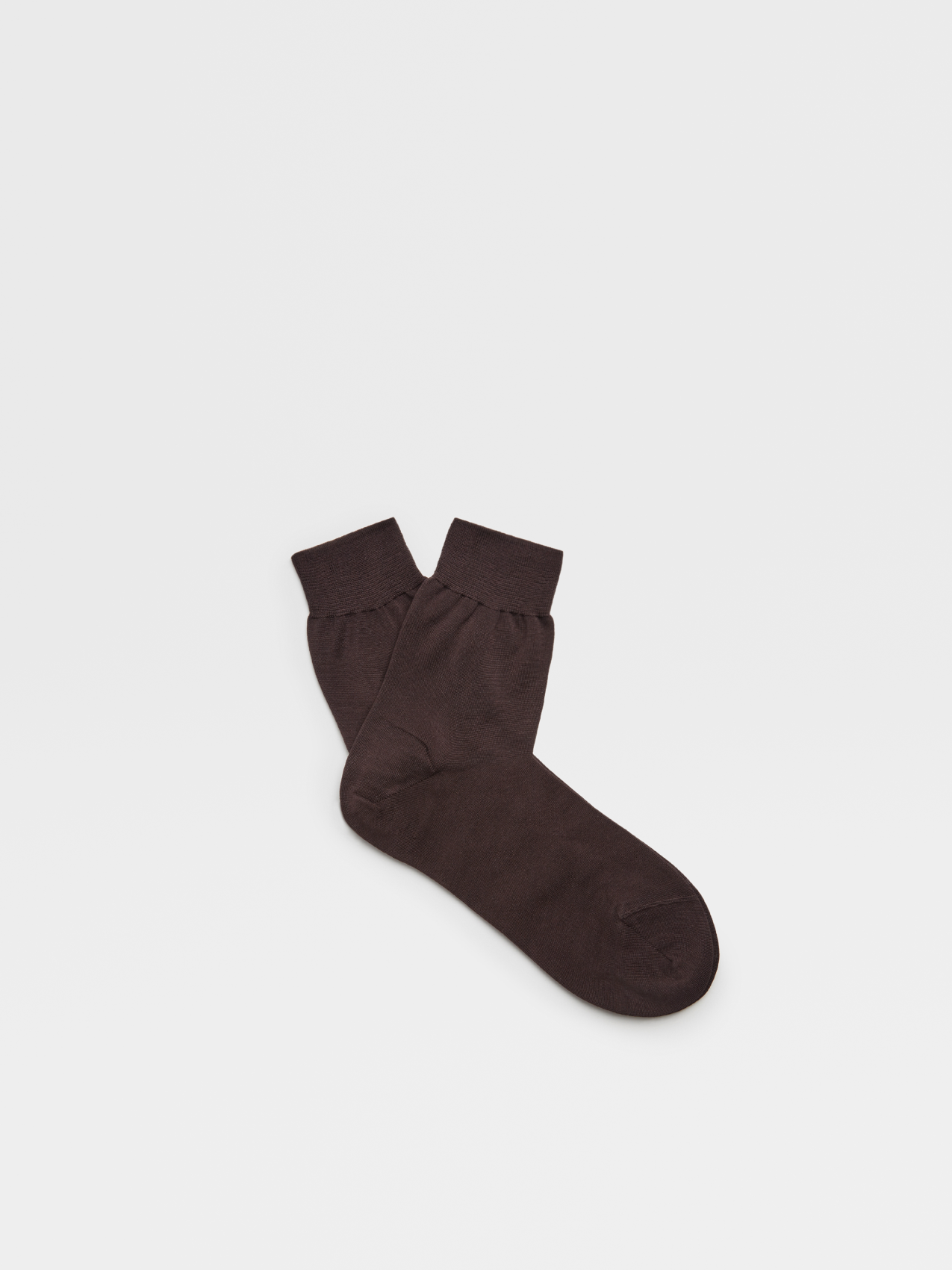 Brown Cotton Mid Calf Socks